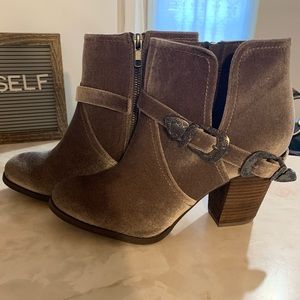 Velvet Buckle Booties